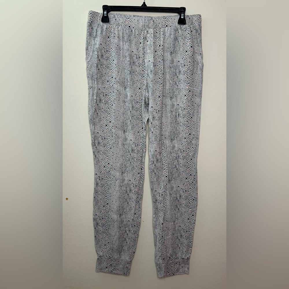 Alfani Intimates Printed Pajama Jogger Pants in Gray Size Large Lightweight